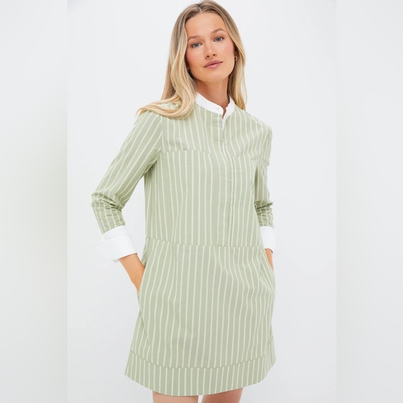 Tuckernuck Dresses & Skirts - Green Stripe Rohan Shirt Dress